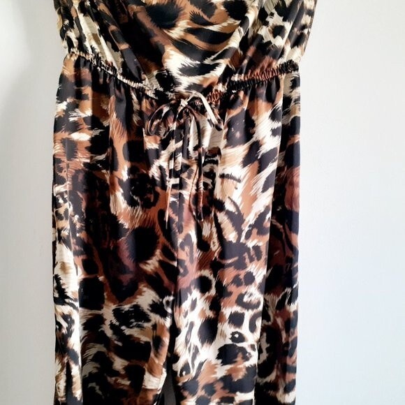 Forever 21 Brown Animal Print Strapless Women's Jumpsuit Medium - Picture 7 of 9